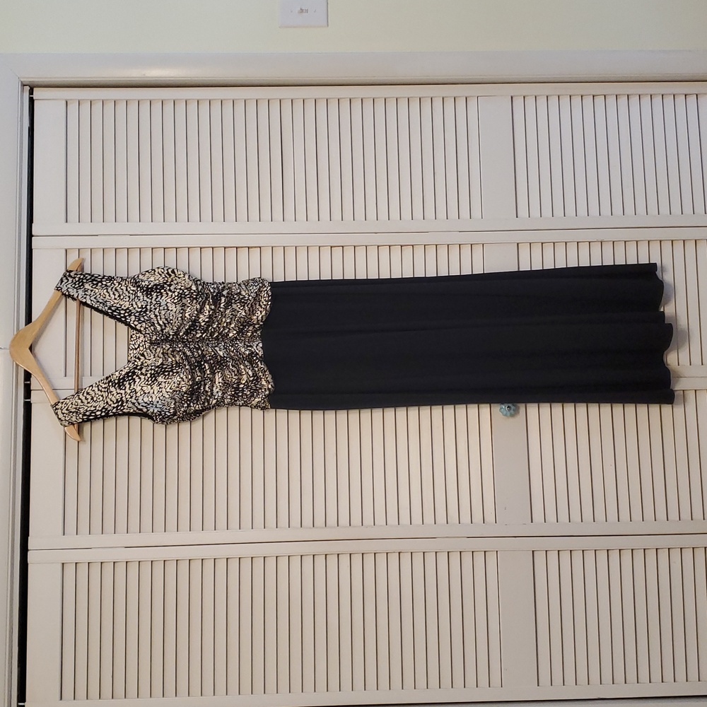 R&M Richards Black and Gold Pantsuit Jumpsuit, Size 12 Petite - Picture 5 of 9